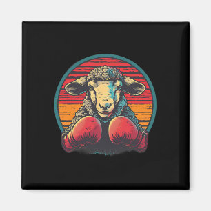 Boxing Sheep Lamb Boxing Gloves Kickboxing Funny B Magnet