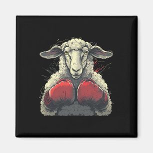 Boxing Sheep Lamb Boxing Gloves Kickboxing Funny B Magnet