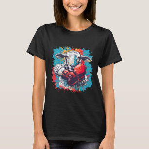 Boxing Sheep Lamb Boxing Gloves Kickboxing Funny B T-Shirt