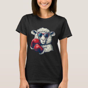 Boxing Sheep Lamb Boxing Gloves Kickboxing Funny B T-Shirt