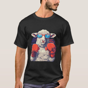 Boxing Sheep Lamb Boxing Gloves Kickboxing Funny B T-Shirt