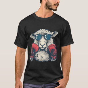 Boxing Sheep Lamb Boxing Gloves Kickboxing Funny B T-Shirt