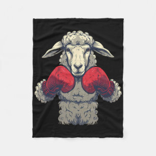 Boxing Sheep With Boxing Gloves Kickboxing Funny B Fleece Blanket