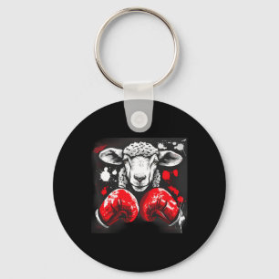 Boxing Sheep With Boxing Gloves Kickboxing Funny B Key Ring