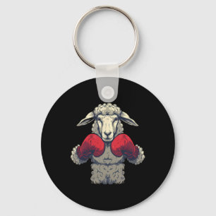 Boxing Sheep With Boxing Gloves Kickboxing Funny B Key Ring