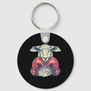 Boxing Sheep With Boxing Gloves Kickboxing Funny B Key Ring
