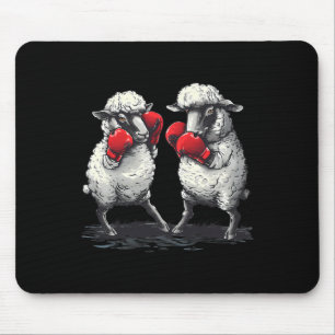 Boxing Sheep With Boxing Gloves Kickboxing Funny B Mouse Pad