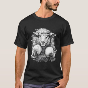 Boxing Sheep With Boxing Gloves Kickboxing Funny B T-Shirt