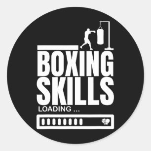 Boxing Skills Loading Funny Boxer Classic Round Sticker