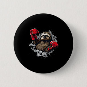 Boxing Sloth Lover Boxing Gloves Kickboxing Funny 6 Cm Round Badge