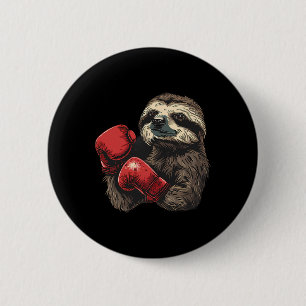 Boxing Sloth Lover Boxing Gloves Kickboxing Funny  6 Cm Round Badge