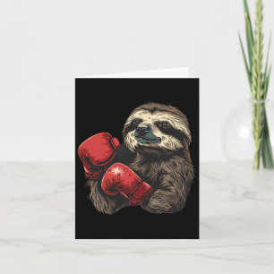Boxing Sloth Lover Boxing Gloves Kickboxing Funny  Card
