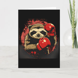 Boxing Sloth Lover Boxing Gloves Kickboxing Funny Card