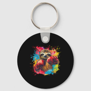 Boxing Sloth Lover Boxing Gloves Kickboxing Funny  Key Ring