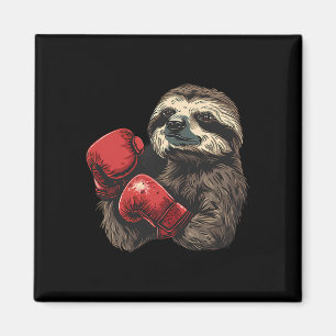 Boxing Sloth Lover Boxing Gloves Kickboxing Funny Magnet