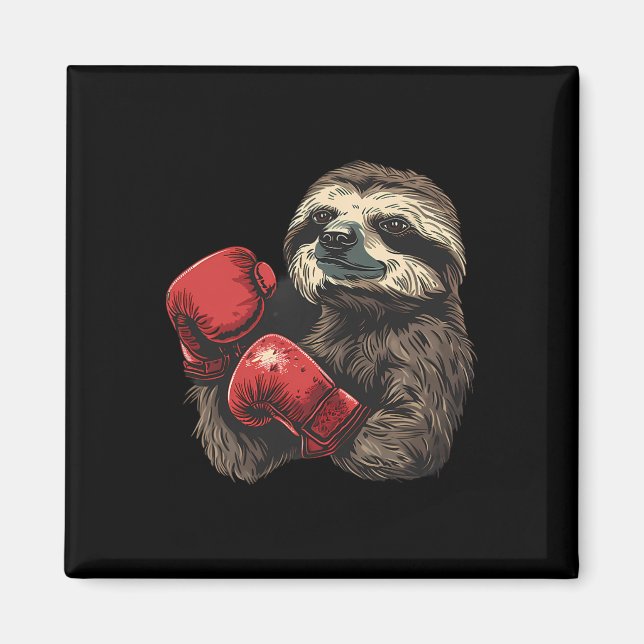 Boxing Sloth Lover Boxing Gloves Kickboxing Funny  Magnet (Front)