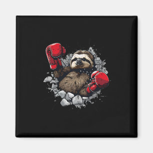 Boxing Sloth Lover Boxing Gloves Kickboxing Funny Magnet