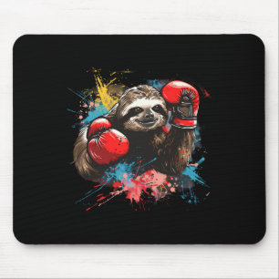 Boxing Sloth Lover Boxing Gloves Kickboxing Funny Mouse Pad