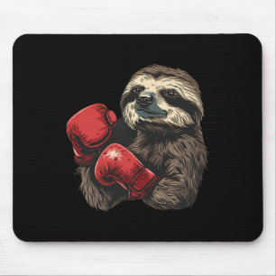 Boxing Sloth Lover Boxing Gloves Kickboxing Funny Mouse Pad