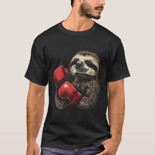 Boxing Sloth Lover Boxing Gloves Kickboxing Funny T-Shirt