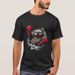 Boxing Sloth Lover Boxing Gloves Kickboxing Funny T-Shirt
