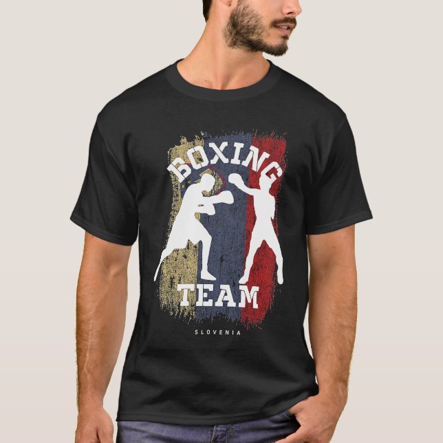 Boxing Slovenia Combat Sports Fighter Boxing T-Shirt (Front)