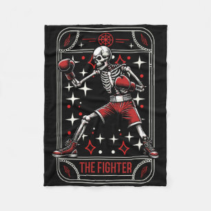 Boxing Sparring - Gloves Fighter Boxer Skeleton Ta Fleece Blanket