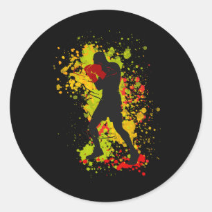 Boxing Sport Classic Round Sticker