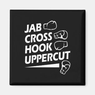 Boxing Sport Jab Cross Hook Uppercut Boxer Birthda Magnet