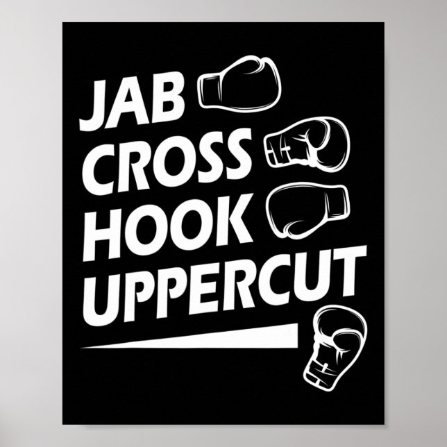 Boxing Sport Jab Cross Hook Uppercut Boxer Birthda Poster (Front)