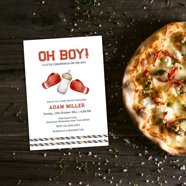 Boxing Sport Little Champion Baby Shower  Invitation (Boxing Sport Little Champion Baby Shower Invitation
)