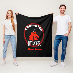 Boxing Sport Theme Graphic Fleece Blanket