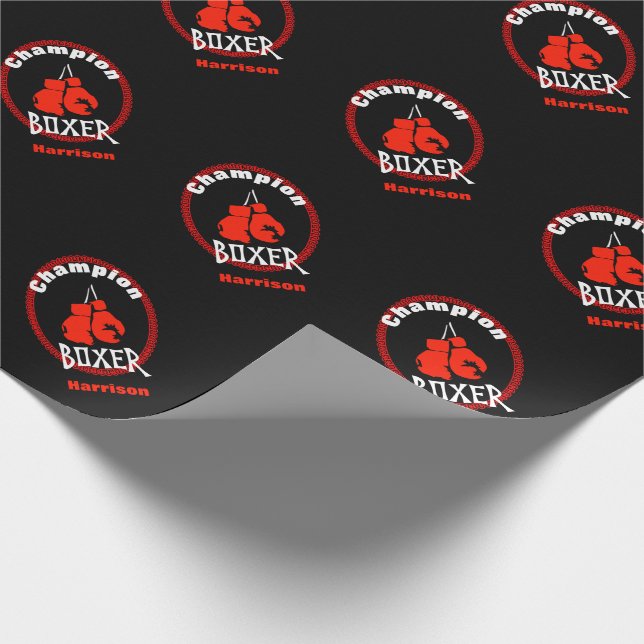 Boxing Sport Theme Graphic Wrapping Paper (Corner)