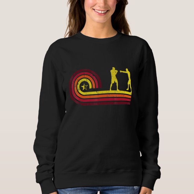 Boxing Sports Fighter Boxer Retro Aesthetic Sweatshirt (Front)