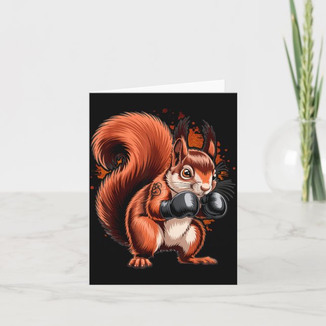 Boxing Squirrel Boxer Gloves Kickboxing MMA Card (Front)