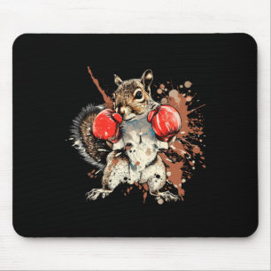 Boxing Squirrel With Boxing Gloves Kickboxing Funn Mouse Pad