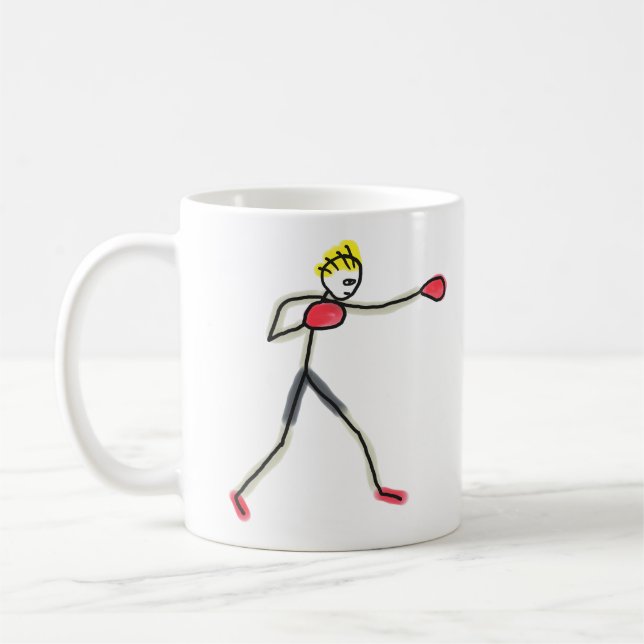 Boxing Stickman Coffee Mug (Left)
