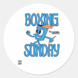 Boxing Sunday Knockout Punch Heavyweight Champion Classic Round Sticker