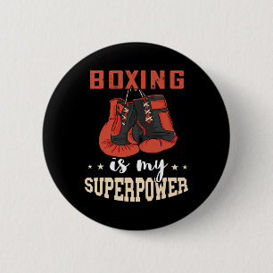 Boxing Superpower Boxing Gloves Kickboxer Kickboxi 6 Cm Round Badge