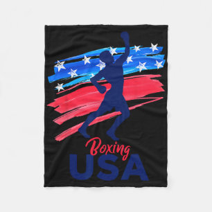 Boxing Support The Team Shirt Usa Flag American Bo Fleece Blanket