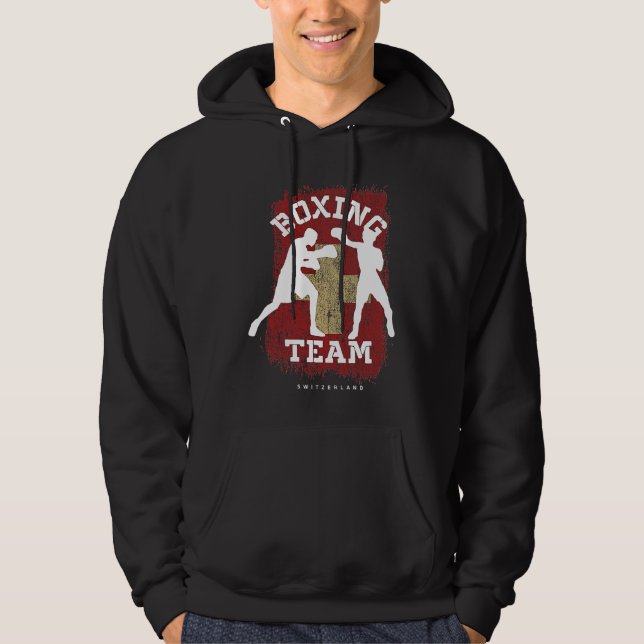 Boxing Switzerland Combat Sports Fighter Boxing Hoodie (Front)