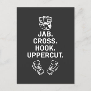 Boxing Technique Jab hook uppercut Box Training Postcard