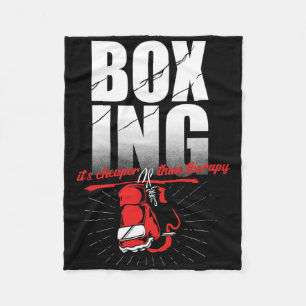 Boxing Therapy Kickboxing Boxer Fleece Blanket