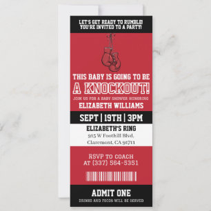 Boxing Ticket Baby Shower Invitation