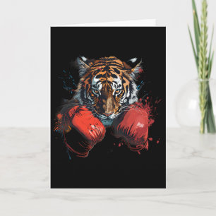 Boxing Tiger Lover Boxing Gloves Kickboxing Funny Card