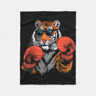 Boxing Tiger Lover Boxing Gloves Kickboxing Funny Fleece Blanket