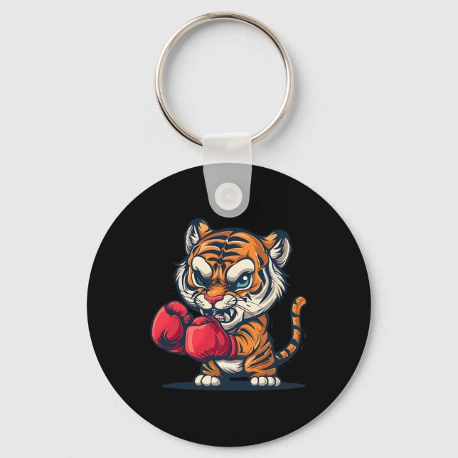 Boxing Tiger With Boxing Gloves Kickboxing Funny B Key Ring (Front)