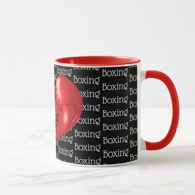 Boxing Tiled Text Design Coffee Mug (Right)