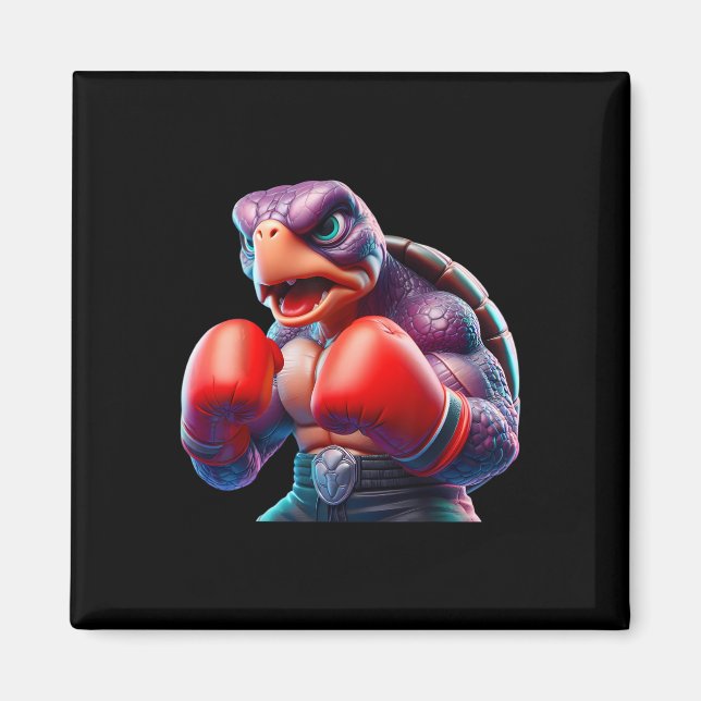 Boxing Tortoise Turtle Boxer Kickboxer Mma Fighter Magnet (Front)