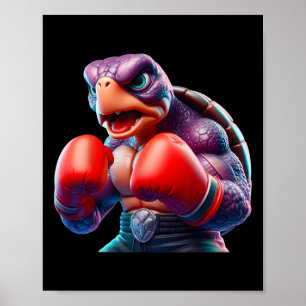 Boxing Tortoise Turtle Boxer Kickboxer Mma Fighter Poster